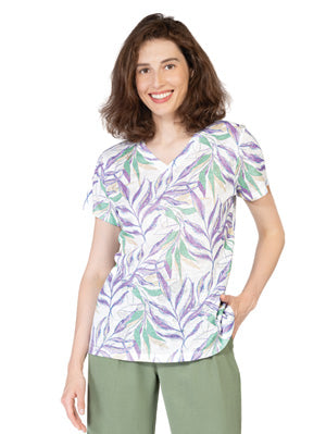 Embroidered Hearts and Foliage Pattern Sweater #V8130