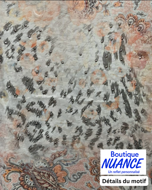 Ornamental Print and Animal Motif T-shirt – Beta's Choice #217357