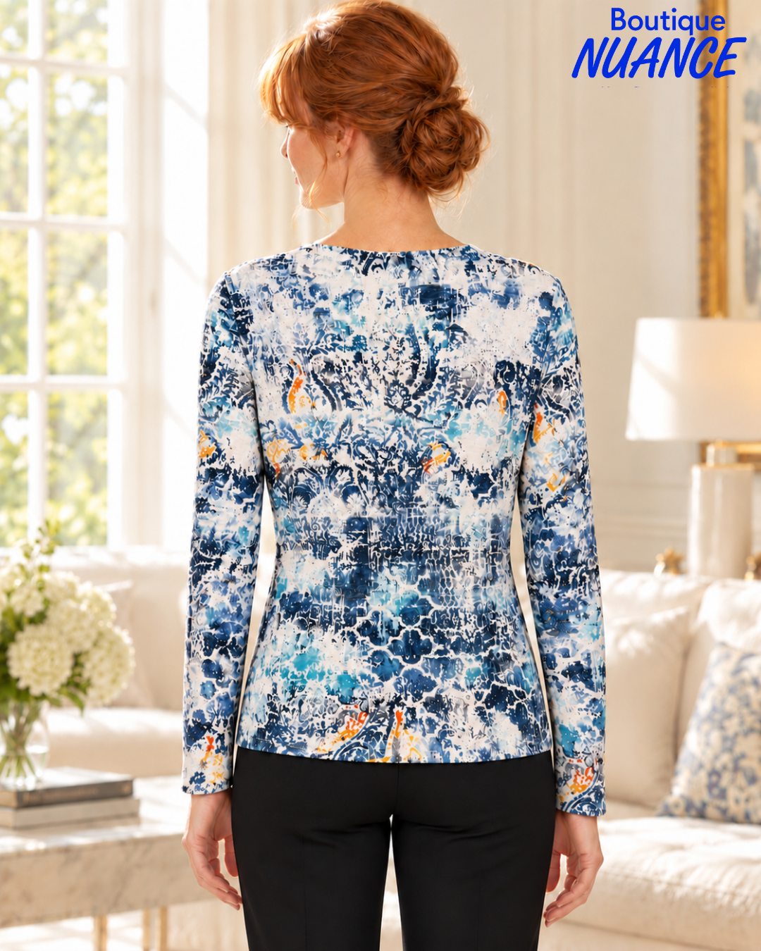 Top with abstract print and shimmering details – Beta's Choice #217555
