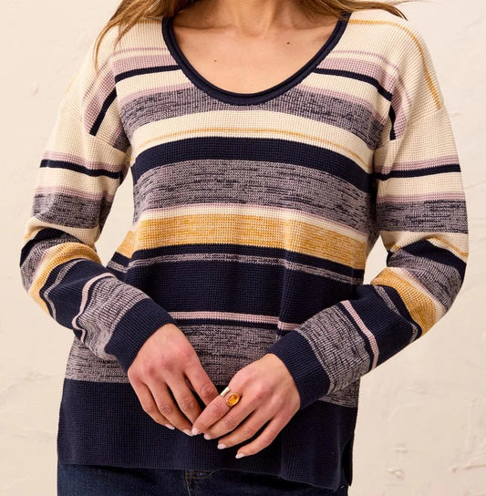 Chandail en tricot gaufré à rayures - Tribal #2254O-576