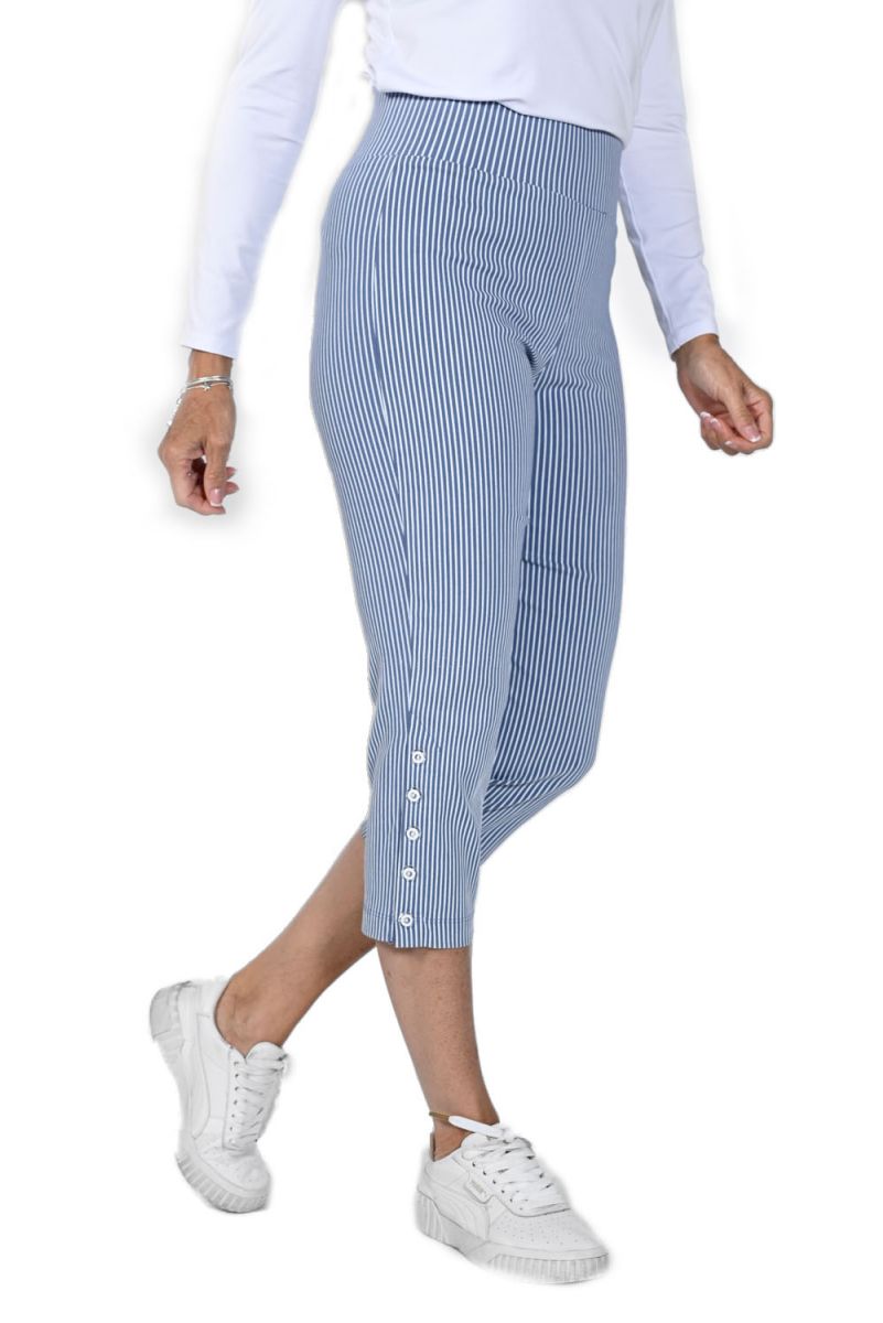 Frank Lyman Blue/White Capri Pants 231121 – Boutique Nuance BJS