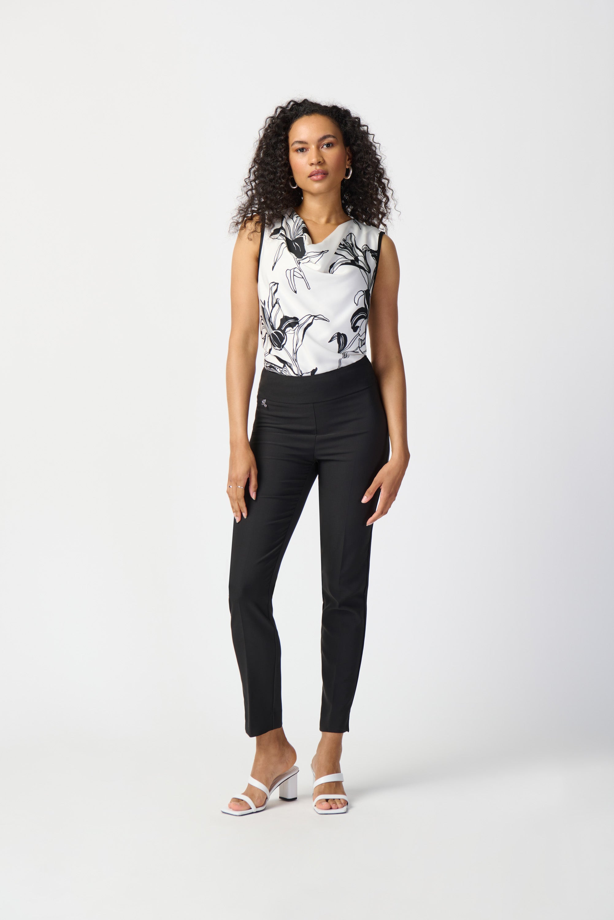 Joseph Ribkoff Satin Floral Print Top #241120