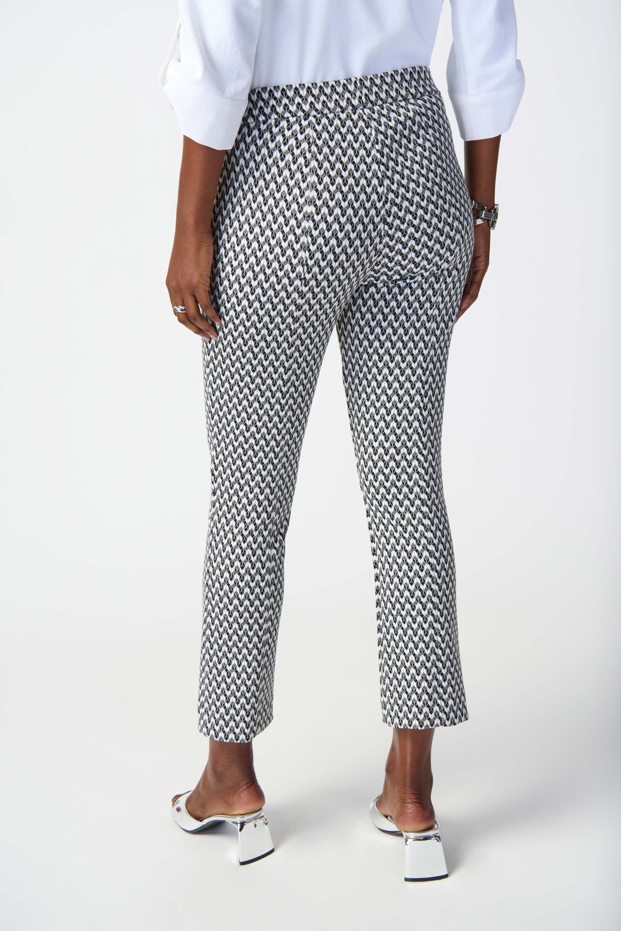 Pantalon à enfiler à imprimé géométrique en jacquard Joseph Ribkoff #241224