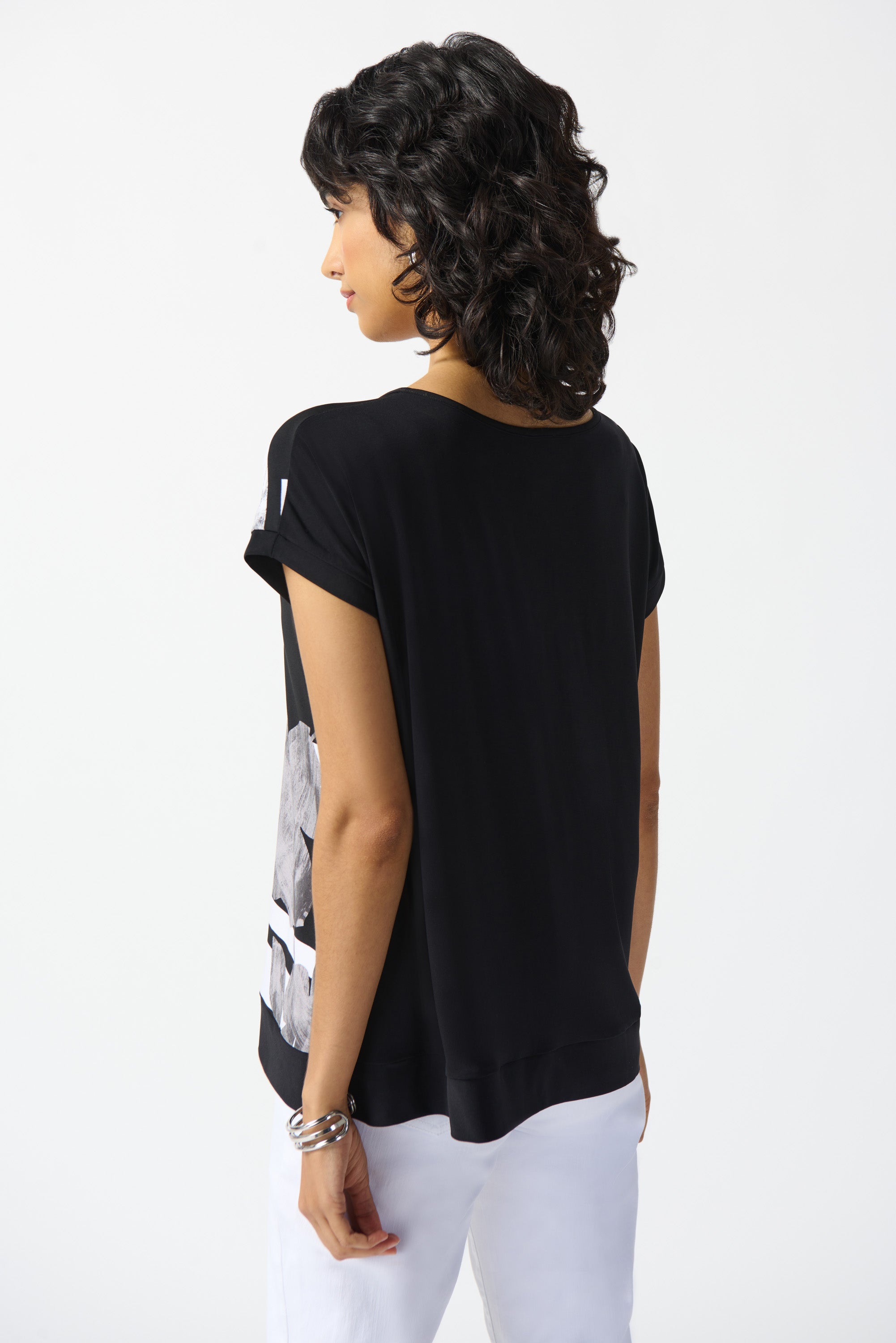 Haut boxy en tricot soyeux à imprimé floral Joseph Riibkoff #242180