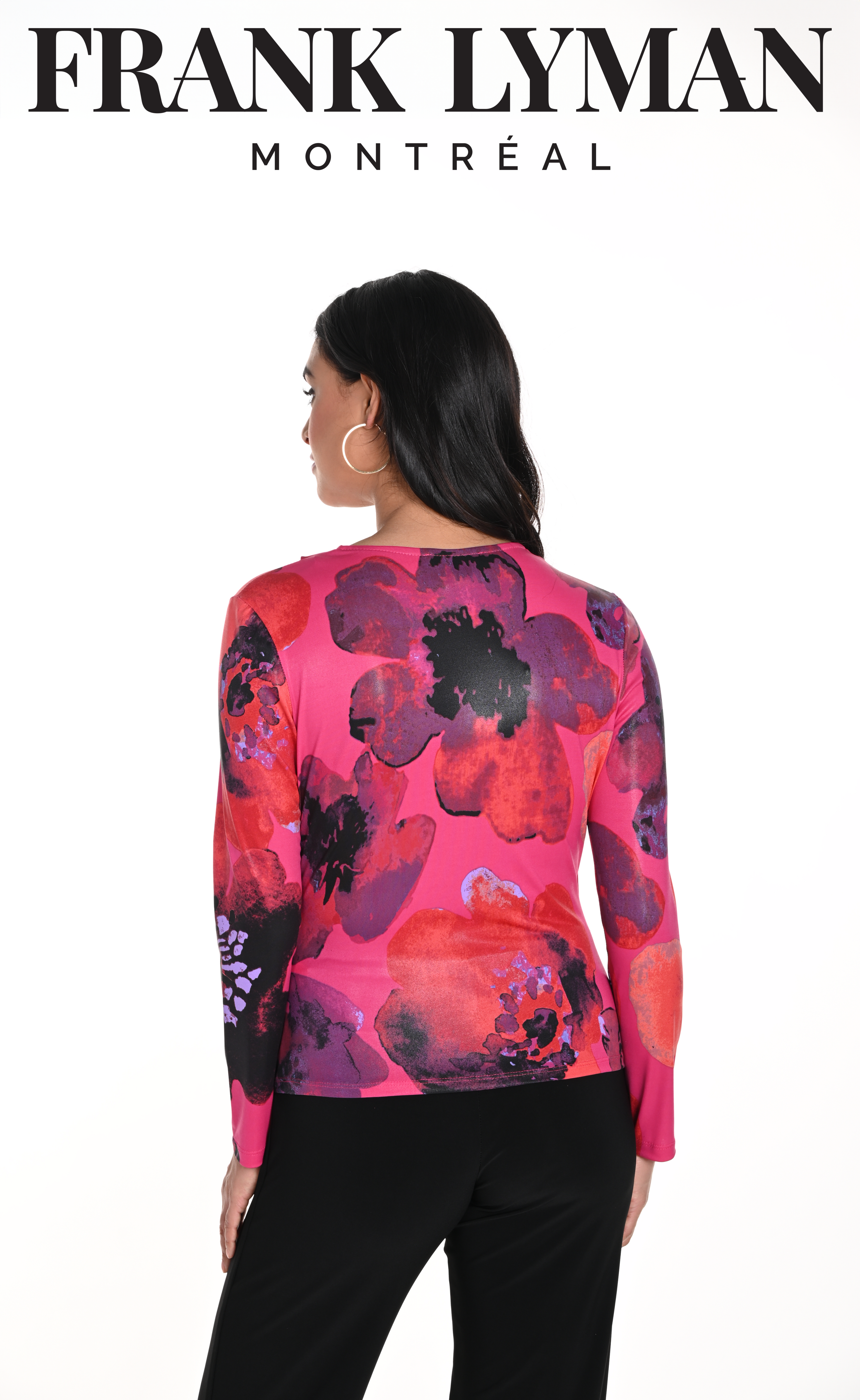 Haut en tricot avec boucle ajustable à la taille, fuchsia et violet, par Frank Lyman #243288