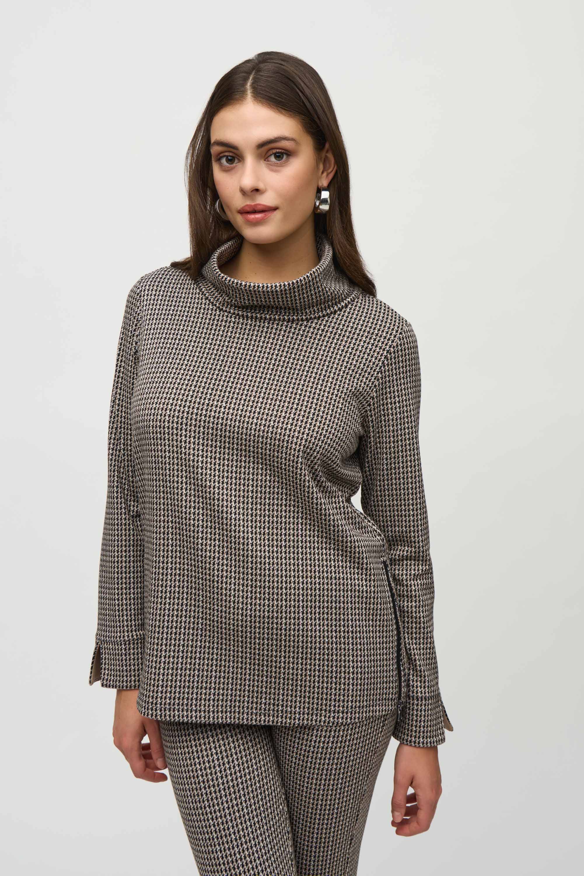 Houndstooth Jacquard Boxy Top by Joseph Ribkoff #244074 – Boutique