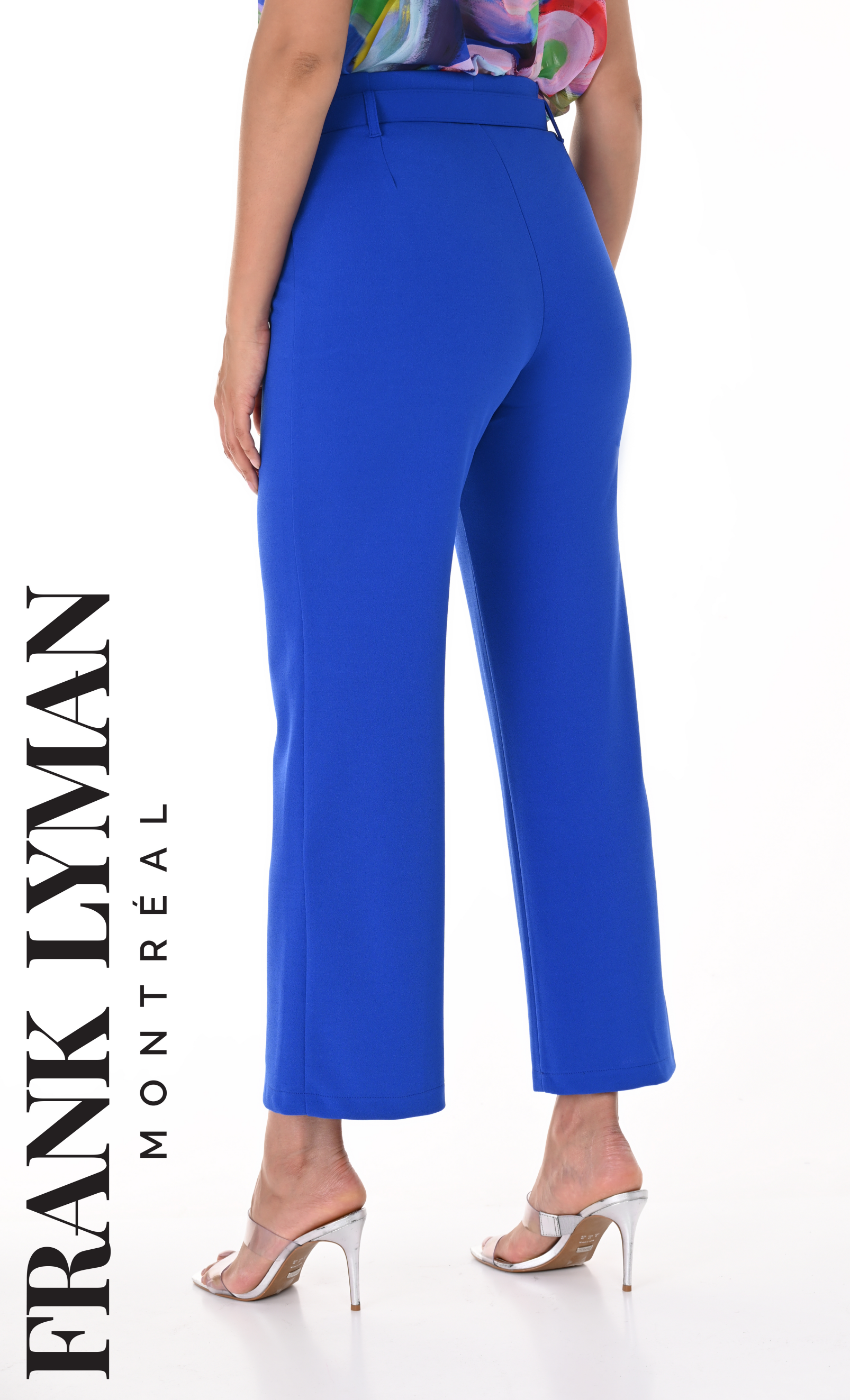 Pantalon 7/8 à jambe large, bleu électrique de Frank Lyman #246125
