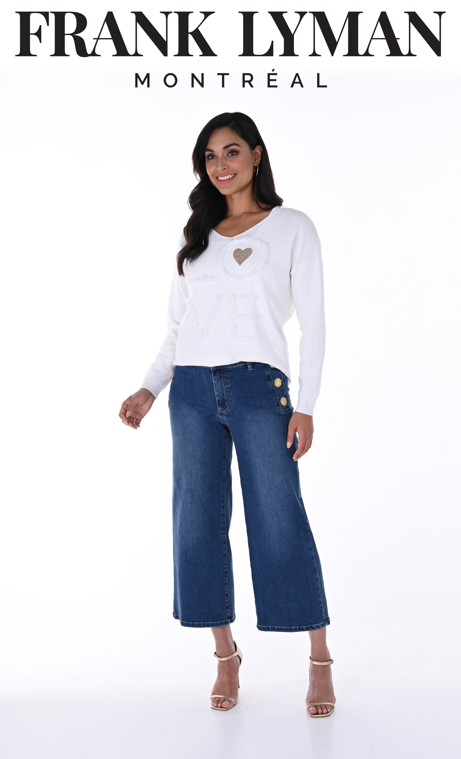 Capri à jambe large en denim de Frank Lyman #246242U
