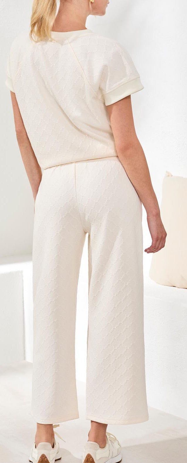 Pantalon à Enfiler à Motif Losanges et Jambe Évasée – Tribal Sport #2464O-8422