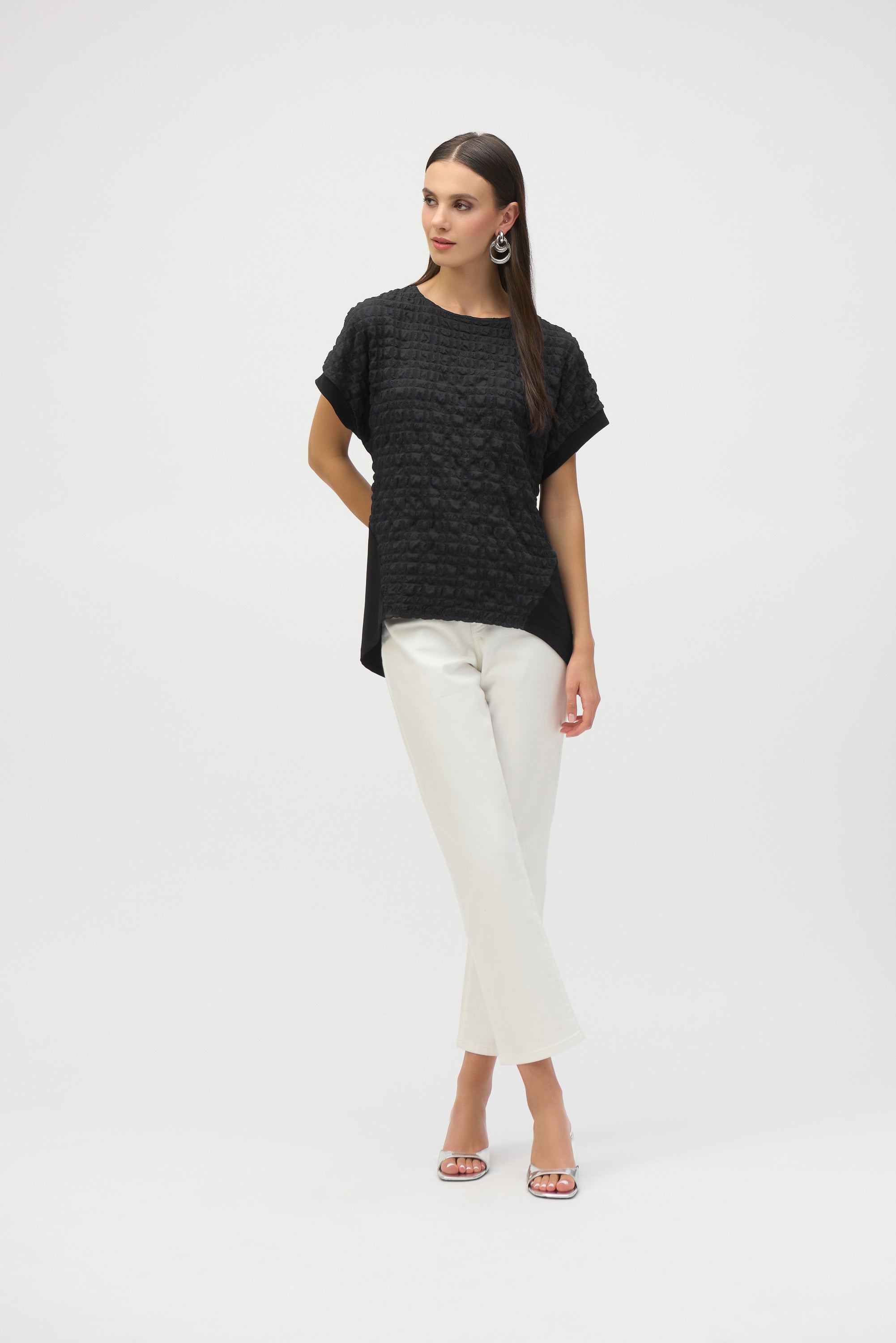 Joseph Ribkoff Silky Bubble Jacquard Knit Straight Top #252213