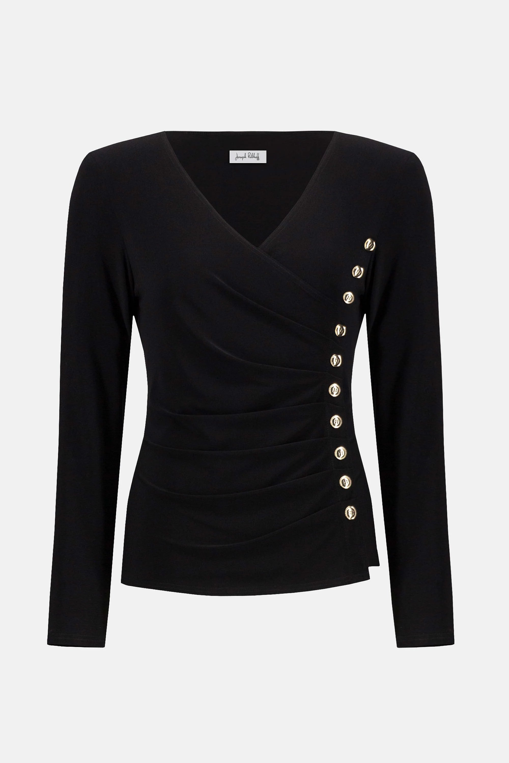 L’Élégance Noire Mondaine - Le Haut cache-cœur Joseph Ribkoff #253140