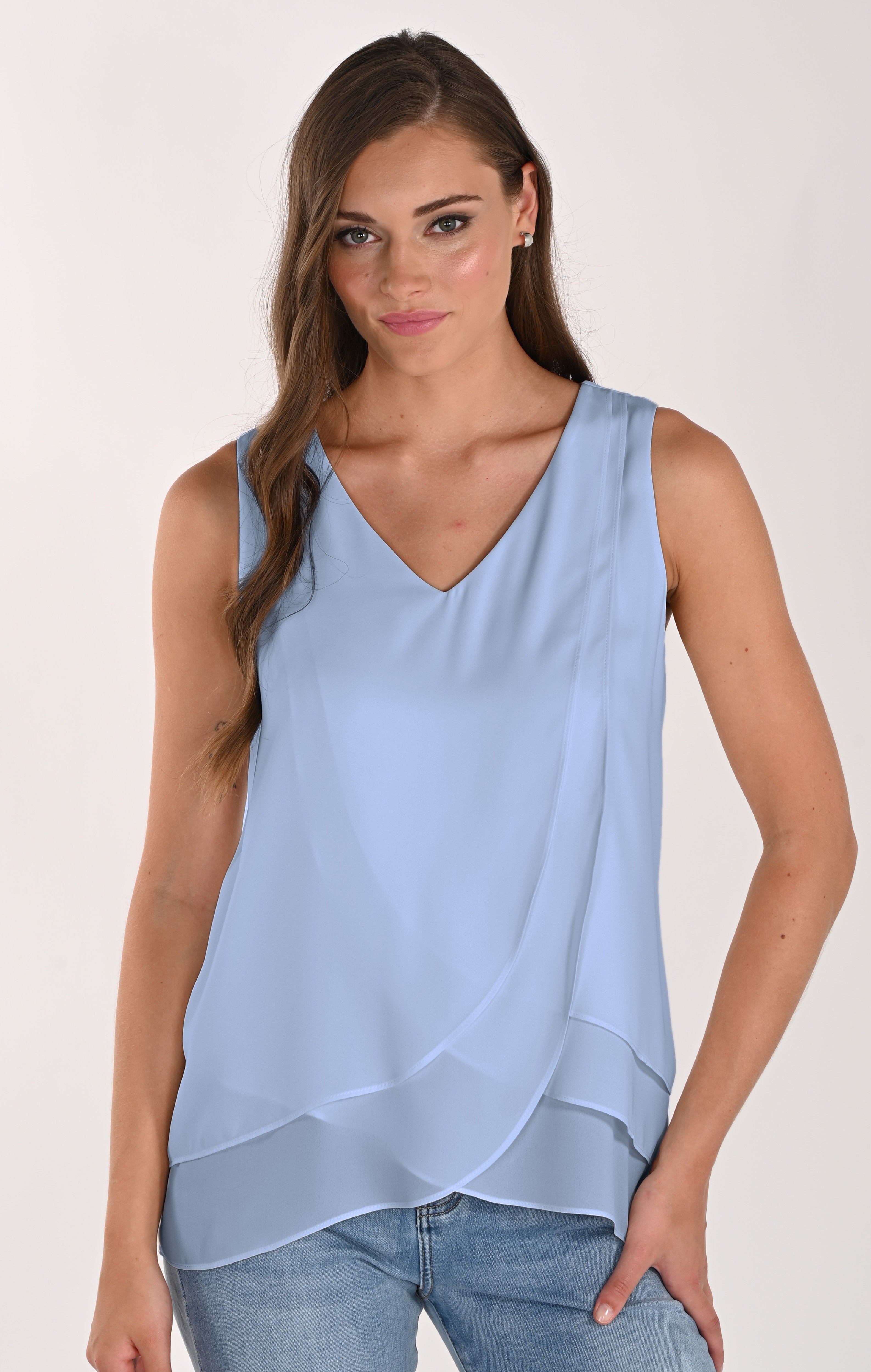 V-Neck Camisole with Layered Draping – Frank Lyman #261255