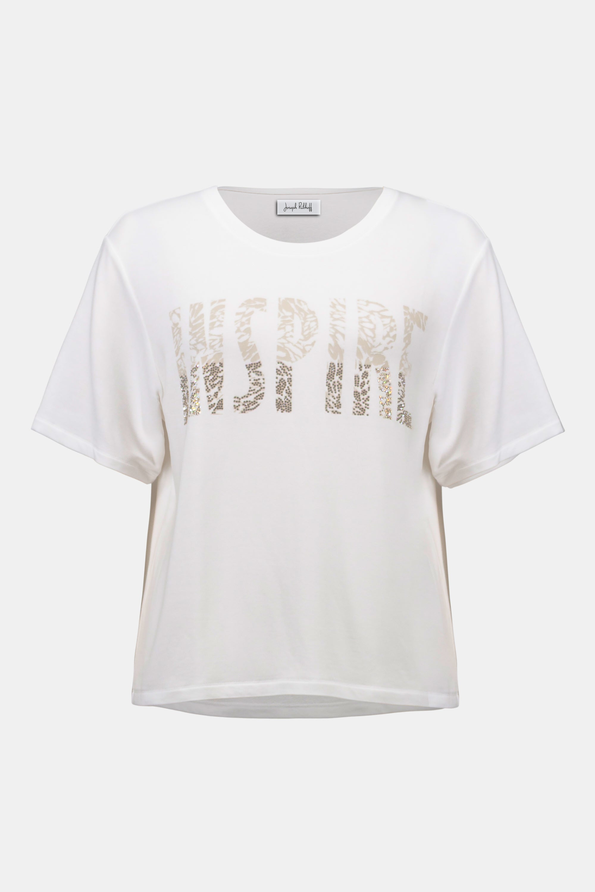 Élégance Imprimée – T-Shirts Vanille à Détails Strassés Joseph Ribkoff #261967