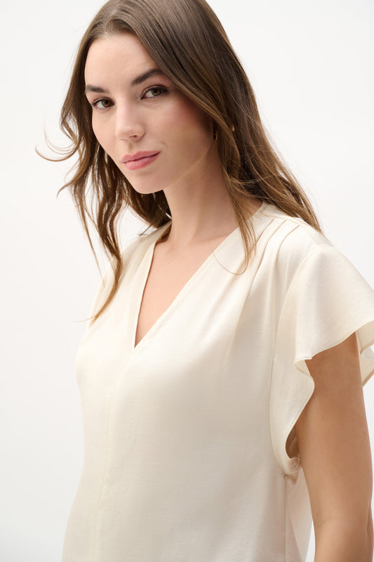 Haut en satin recyclé avec manches papillon - Joseph Ribkoff #262086