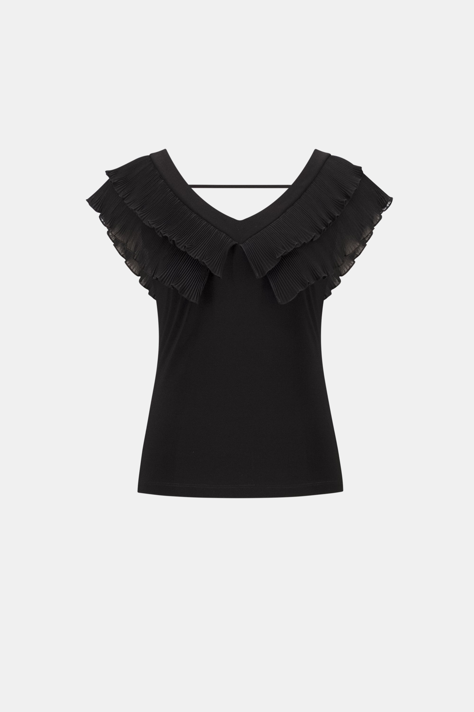 Haut ajusté en tricot soyeux et georgette avec plis - Joseph Ribkoff #262089