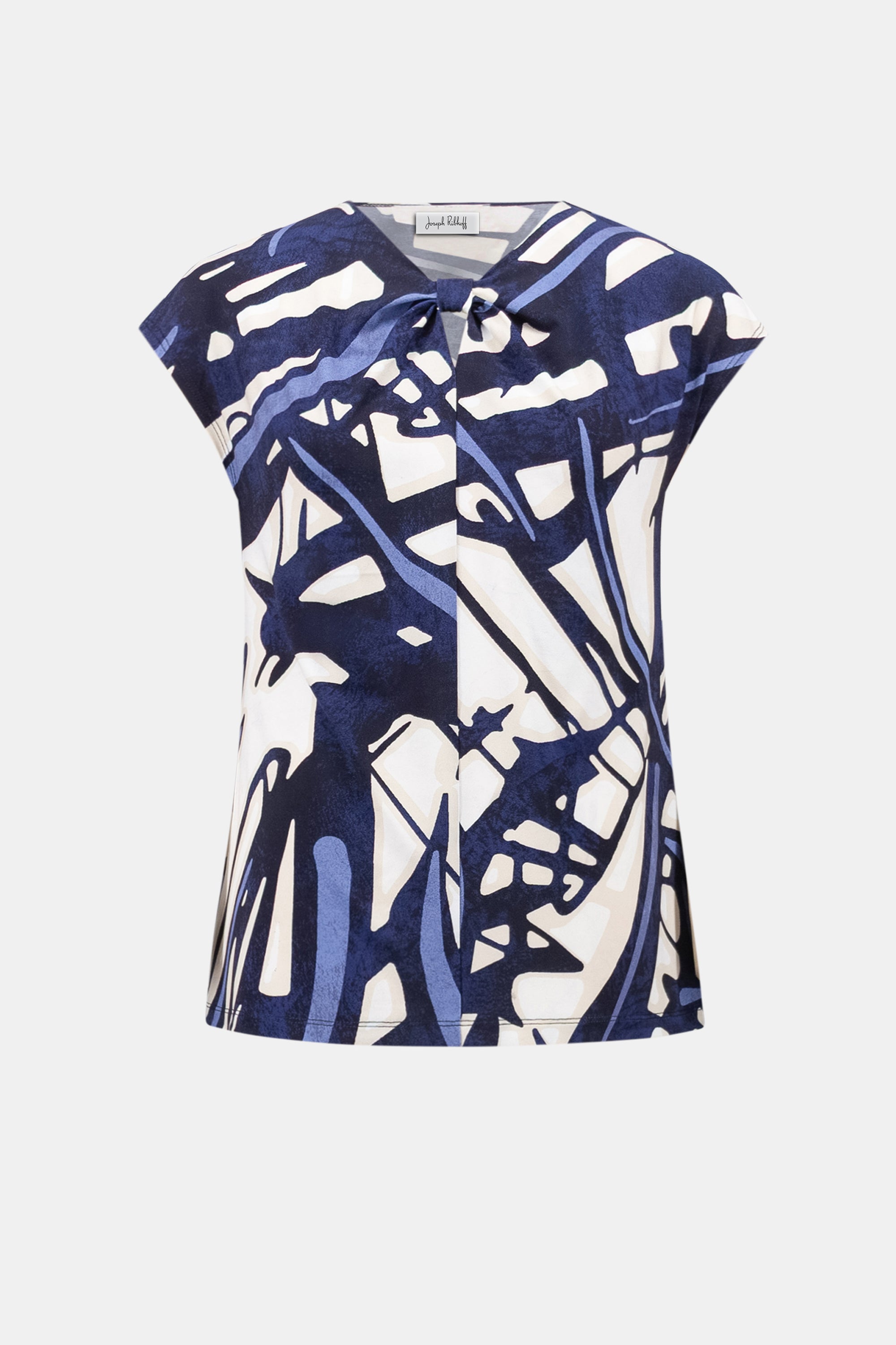 Fitted silky knit top with abstract print - Joseph Ribkoff #262216