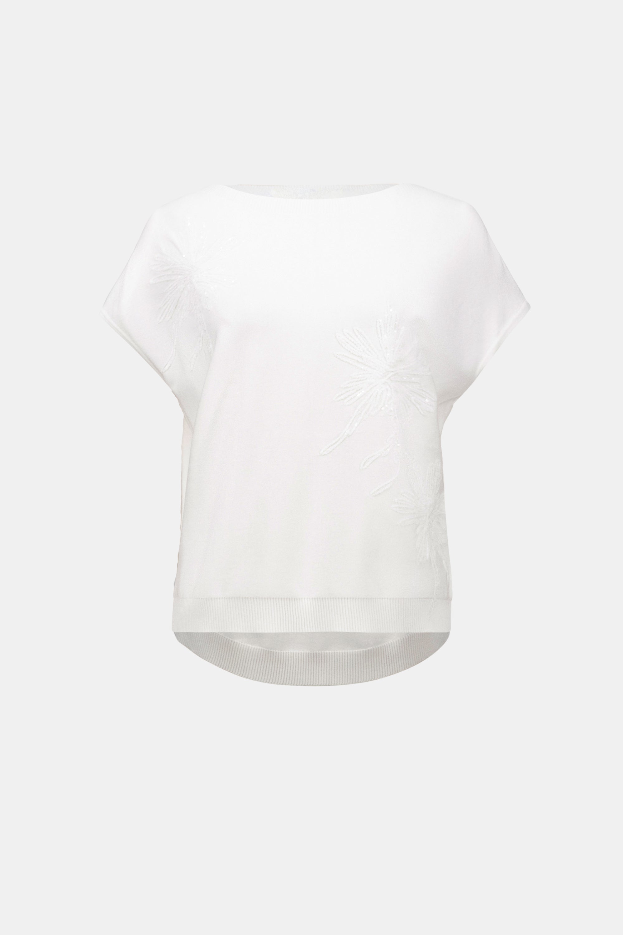 Viscose knit top with embroidered flowers - Joseph Ribkoff #262942