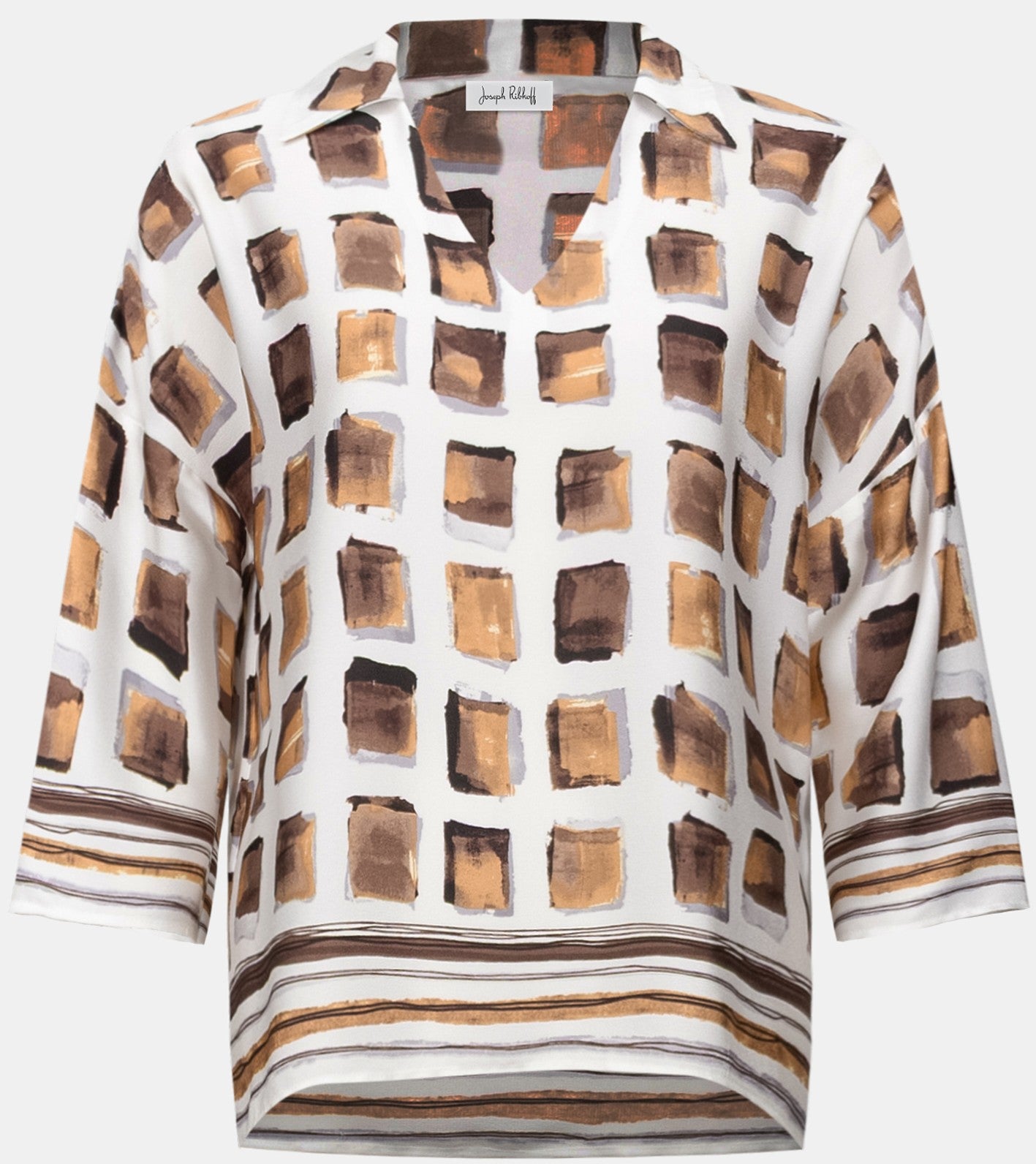 Haut boxy en satin recyclé à imprimé géométrique - Joseph Ribkoff #263088