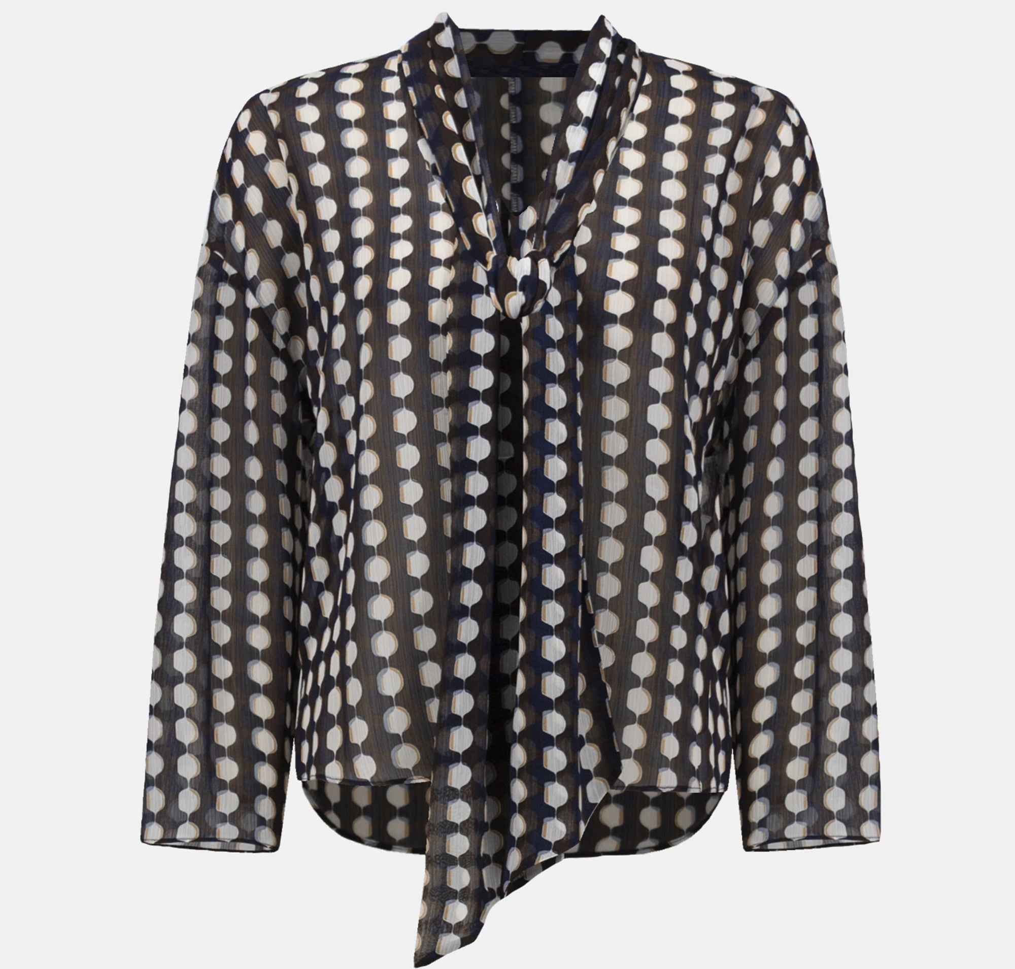 Blouse en mousseline à imprimé géométrique à col noué - Joseph Ribkoff #263102