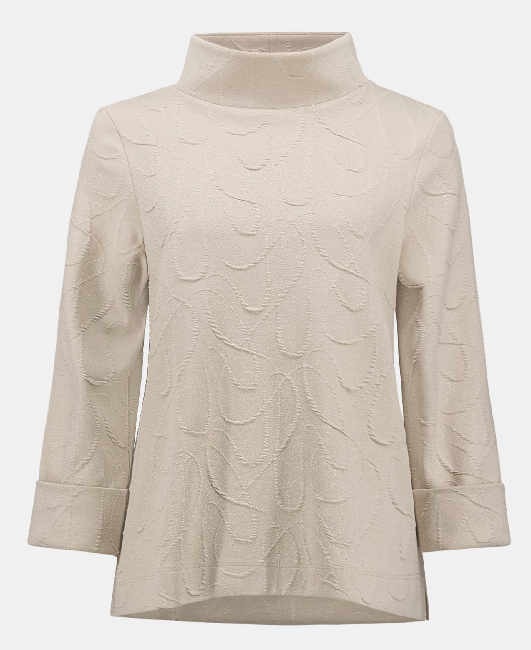 Haut trapèze en tricot jacquard à col entonnoir - Joseph Ribkoff #263126