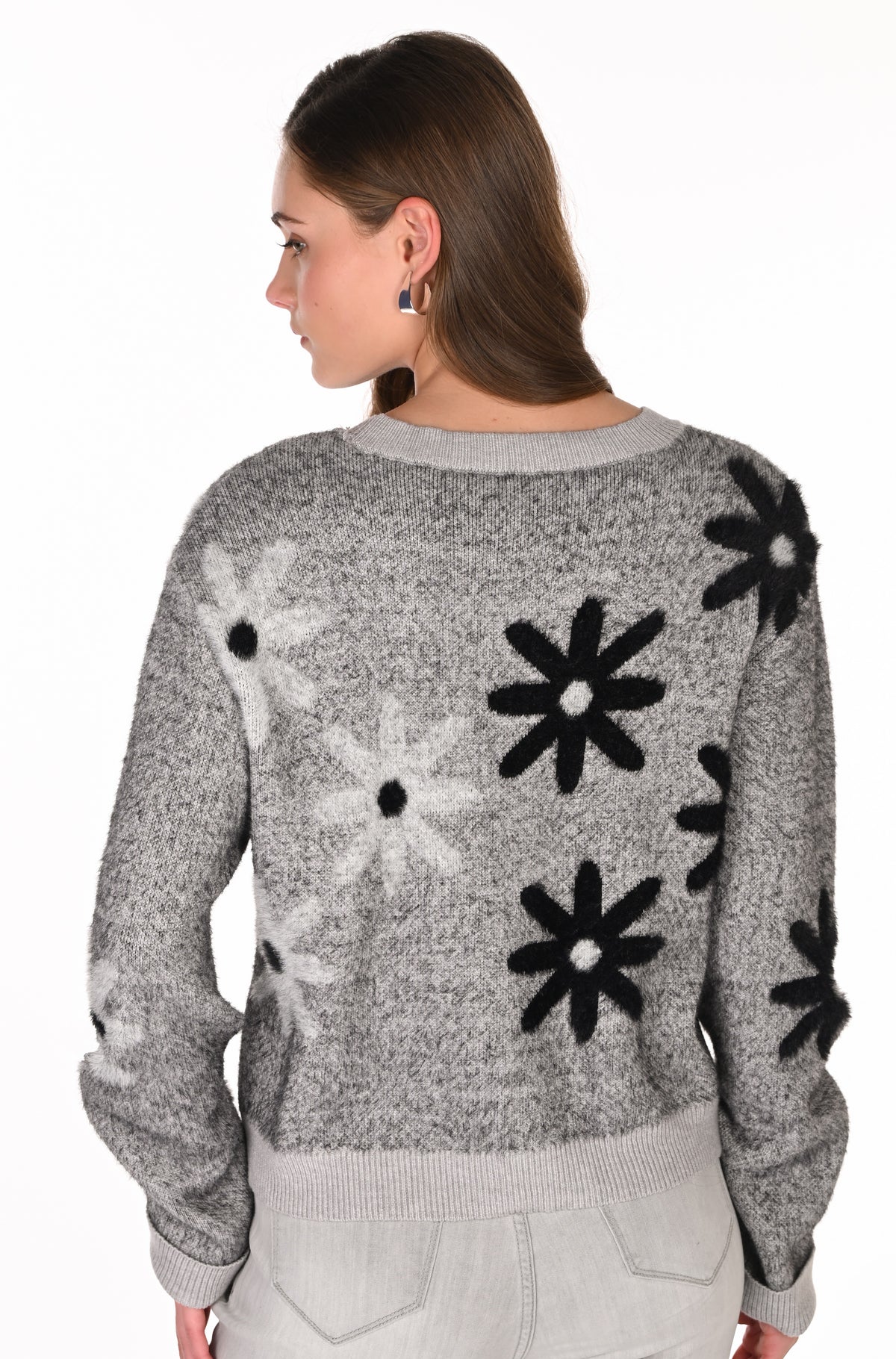 Pull fleuri texturé à motif floral contrastant - Frank Lyman #263713