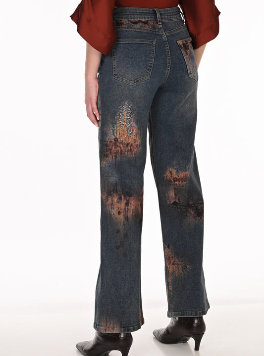 Jean denim artistique à jambe droite - Frank Lyman #263743