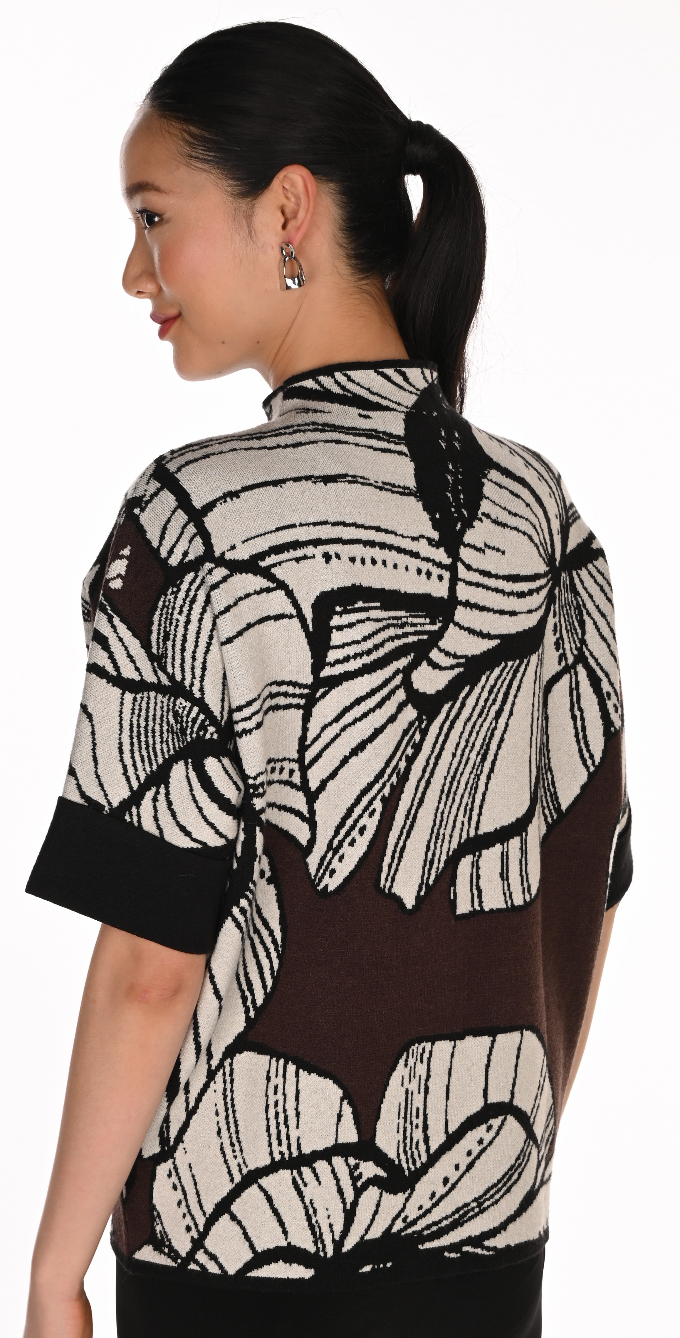 Haut en tricot à motif floral surdimensionné - Frank Lyman #263773