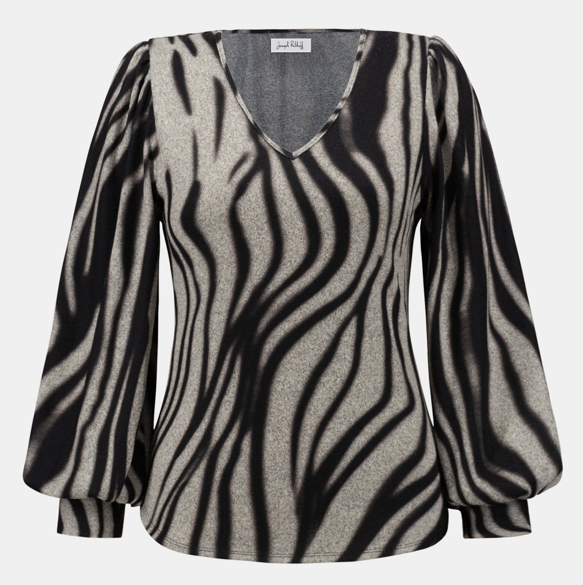Haut en tissu à mailles de style pull à imprimé animal - Joseph Ribkoff #264207