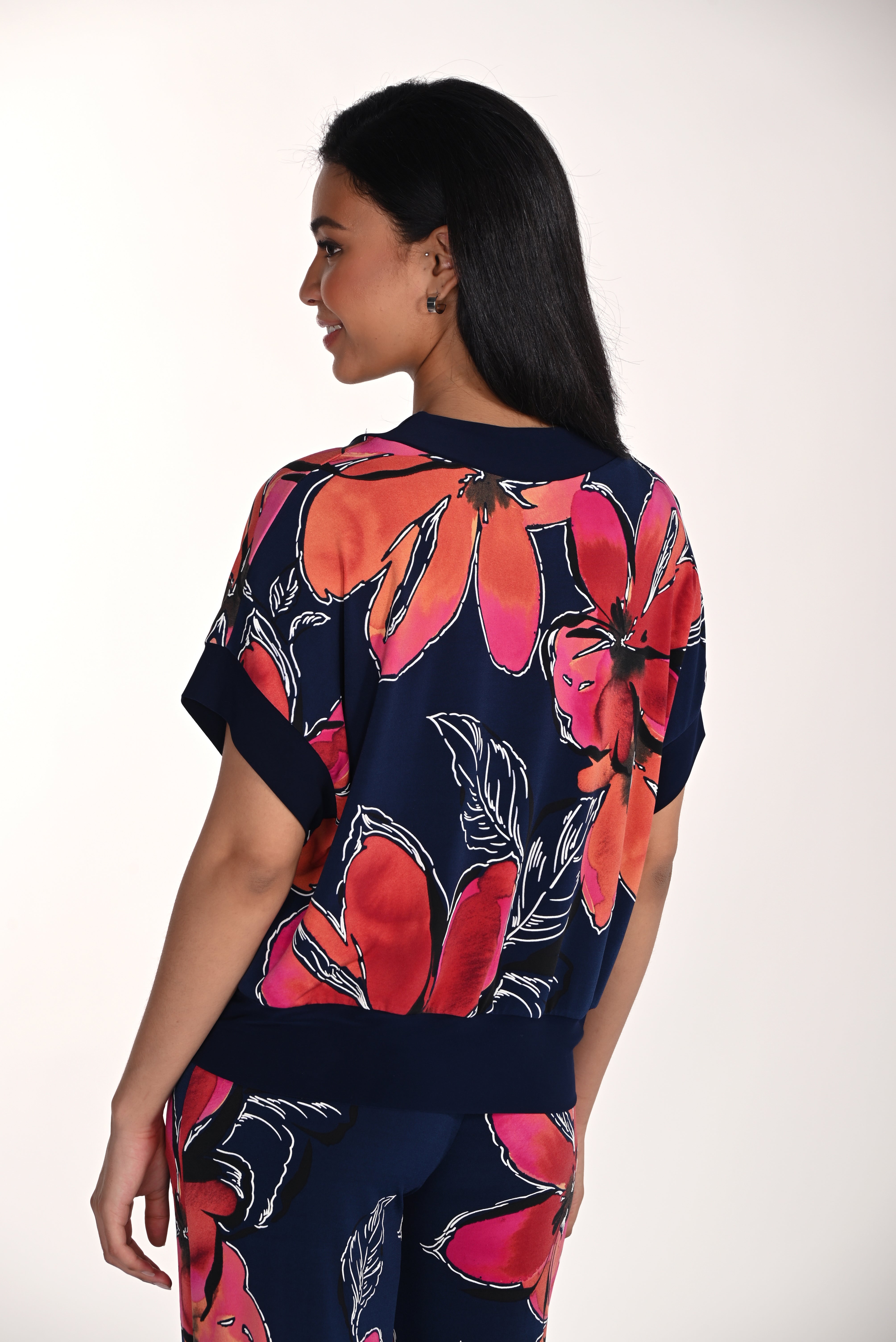 Haut Fleuri Indigo – Le Tricot Soyeux Frank Lyman #266356