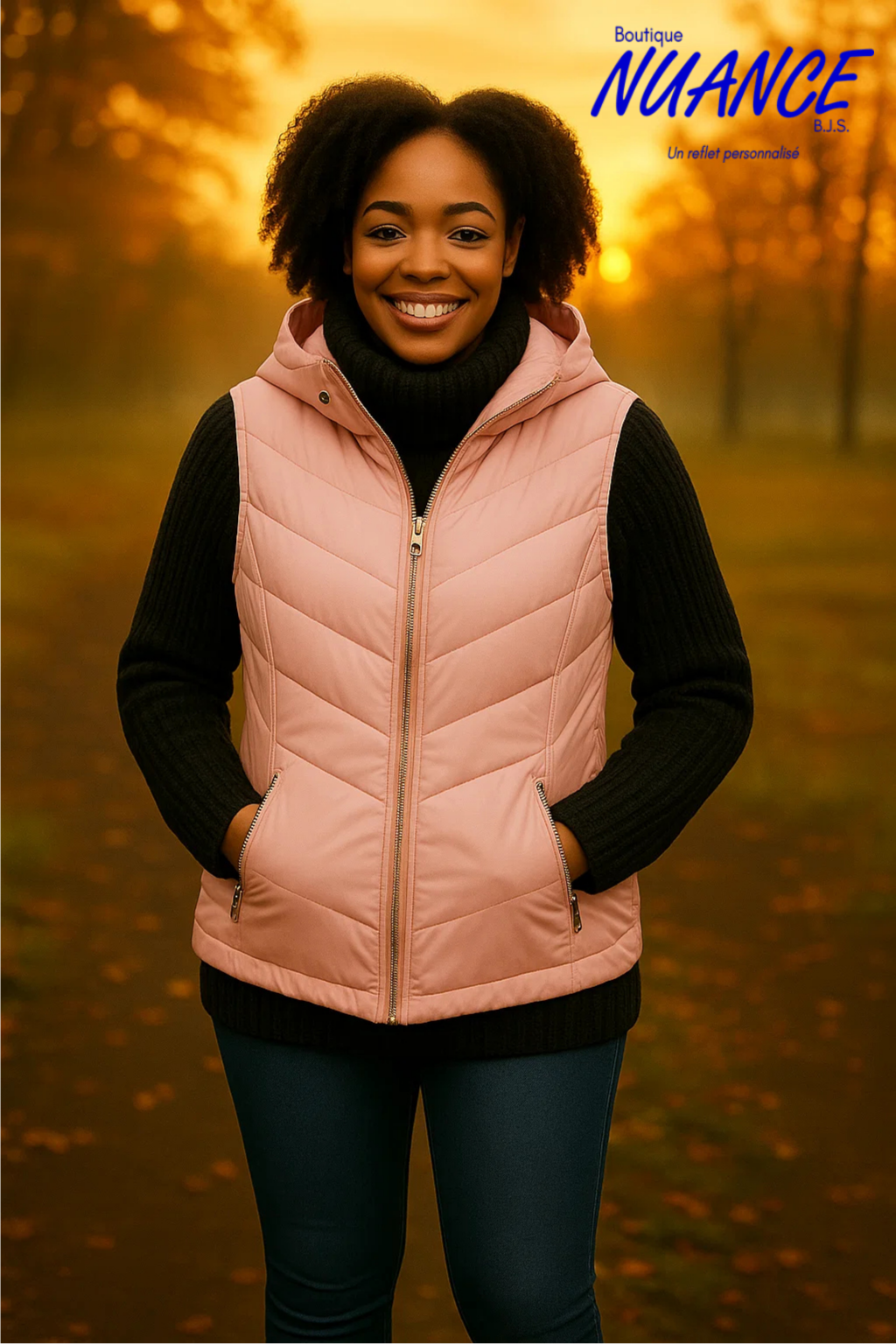 Manteau Multifonction Rose Métallique – Marble Fashions #6136