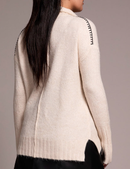 Tricot Crème à Cœur Contrastant – Tribal #6031O-5131