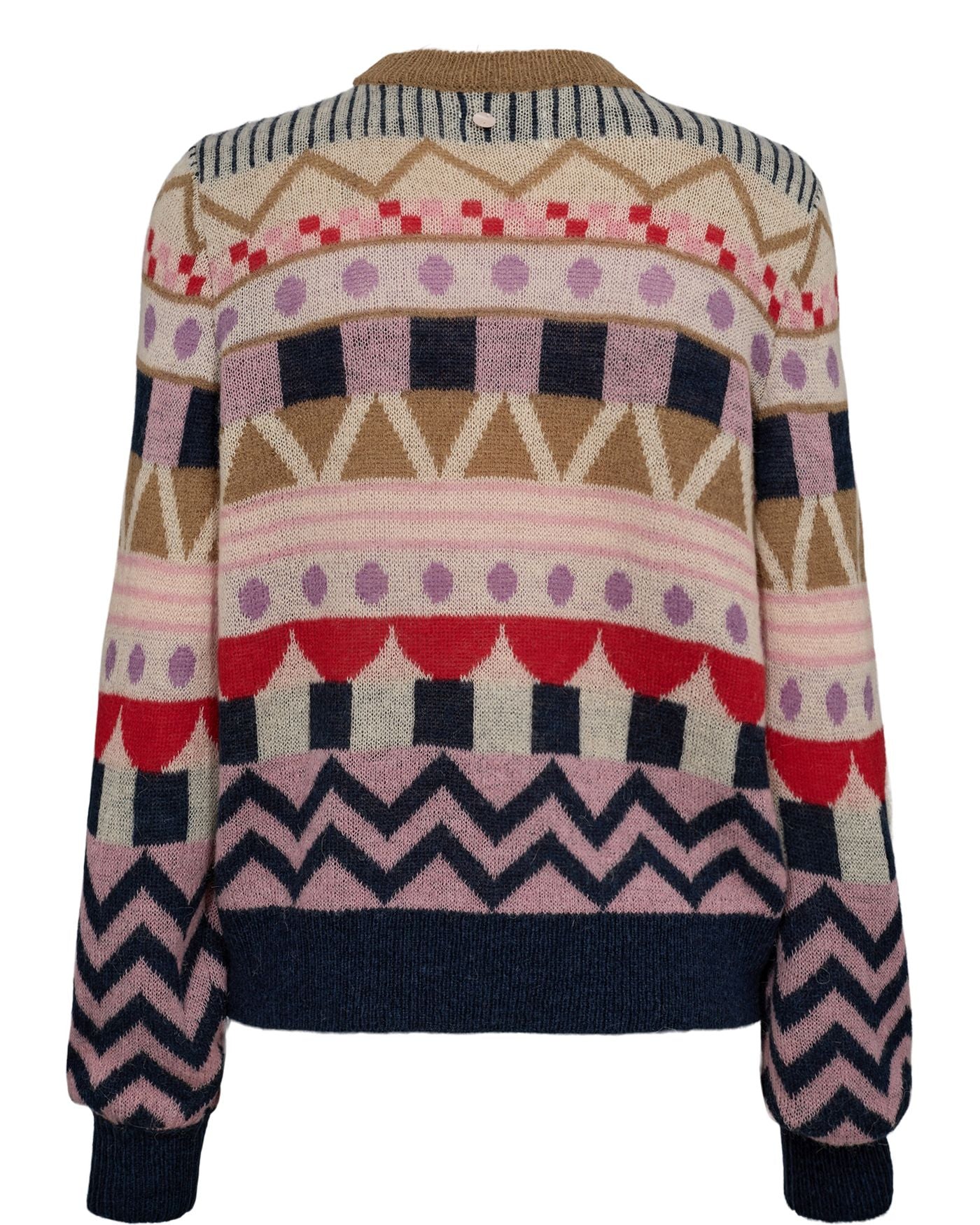 Long-sleeved, crew-neck sweater with geometric print, by NŨMPH #704738
