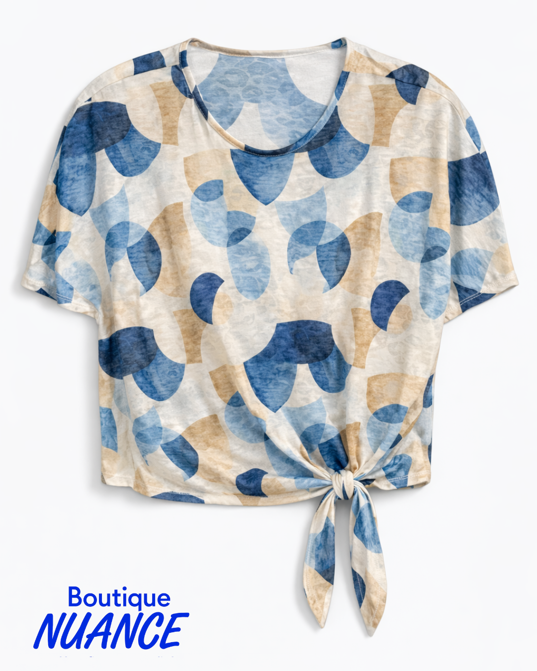 Top with side knot and abstract print – ISCA #8817-5264