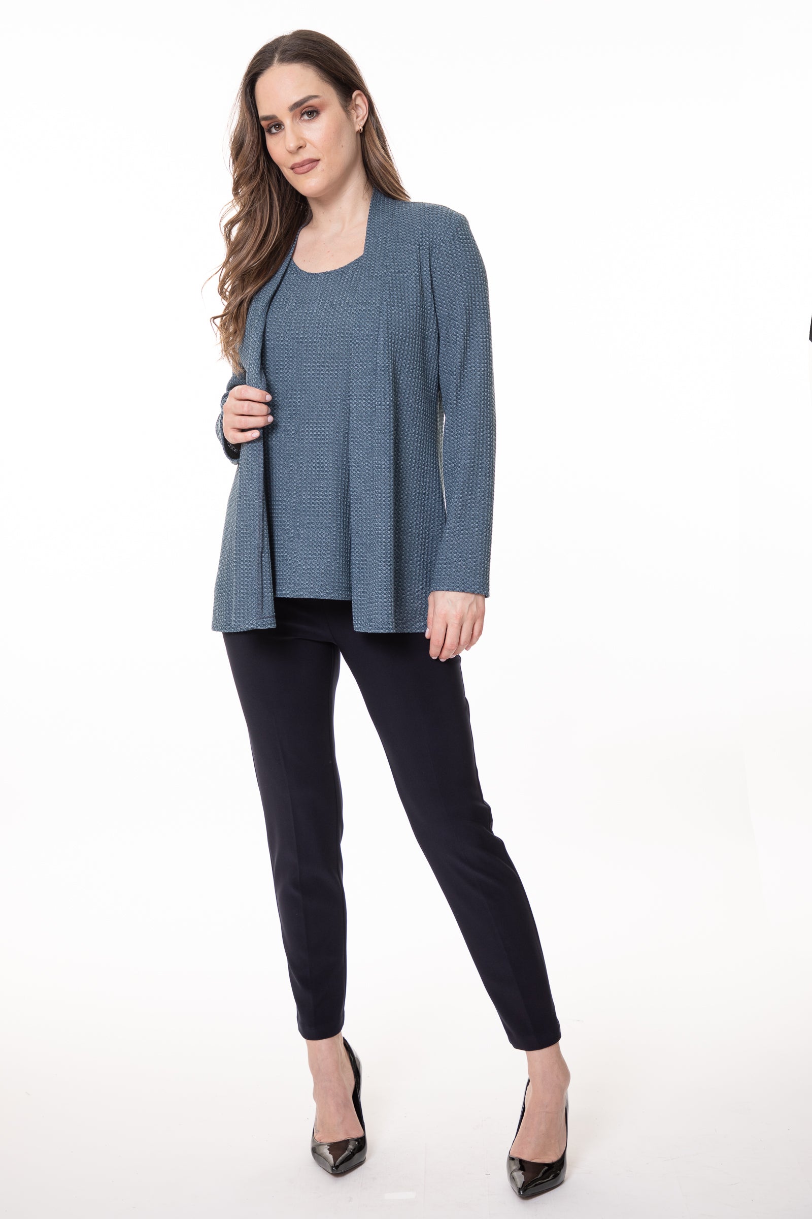Slate Blue Charm – The Bali Cardigan #8702