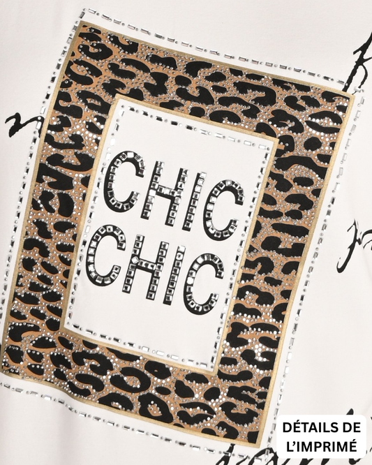 T-shirt Paris Fashion à Détails Strassés – Frank Lyman #261628