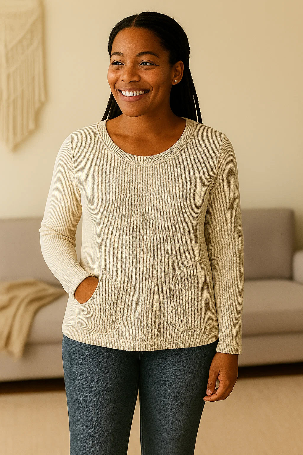 Tricot Blanc Cassé et Élégance Intemporelle - Le Haut Dévia #F671T