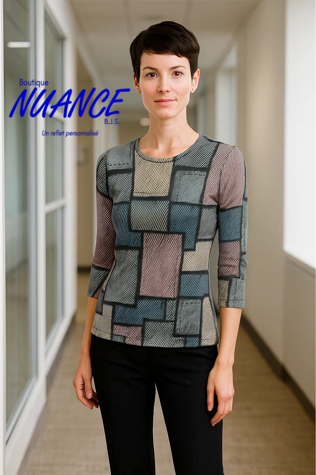 Géométrie Colorée et Légèreté - Le Haut Modes Crystal #S25-1432