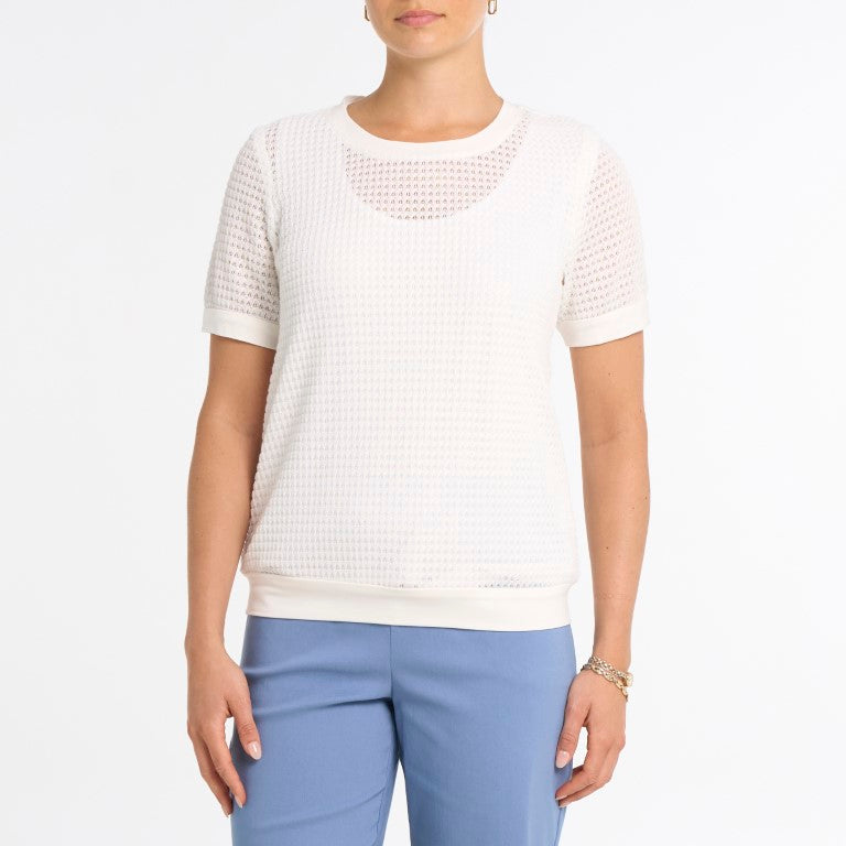 Openwork knit top with a round neck – Dévia #S555T
