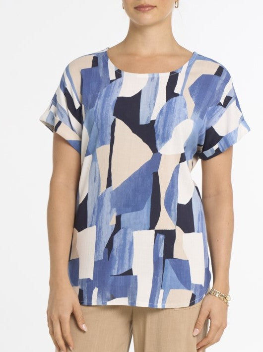 Multi-shaped abstract pattern top – Devia #S567T