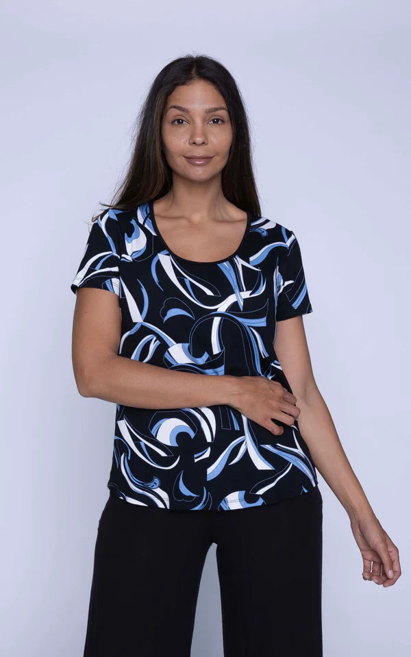 Abstract Pattern Crew Neck Sweater by ISCA #87044001