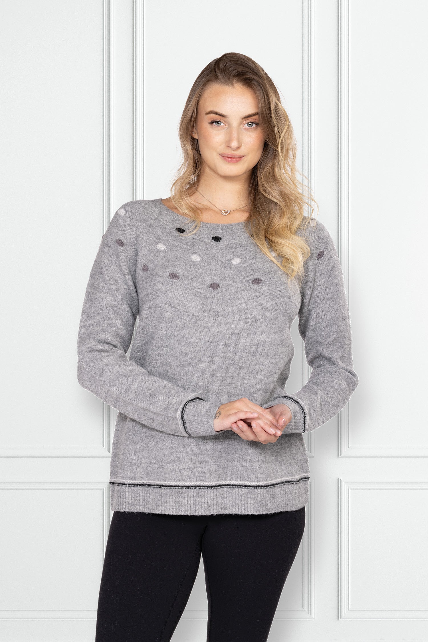 Elegance in Discreet Polka Dots - The Variations Top #V4912