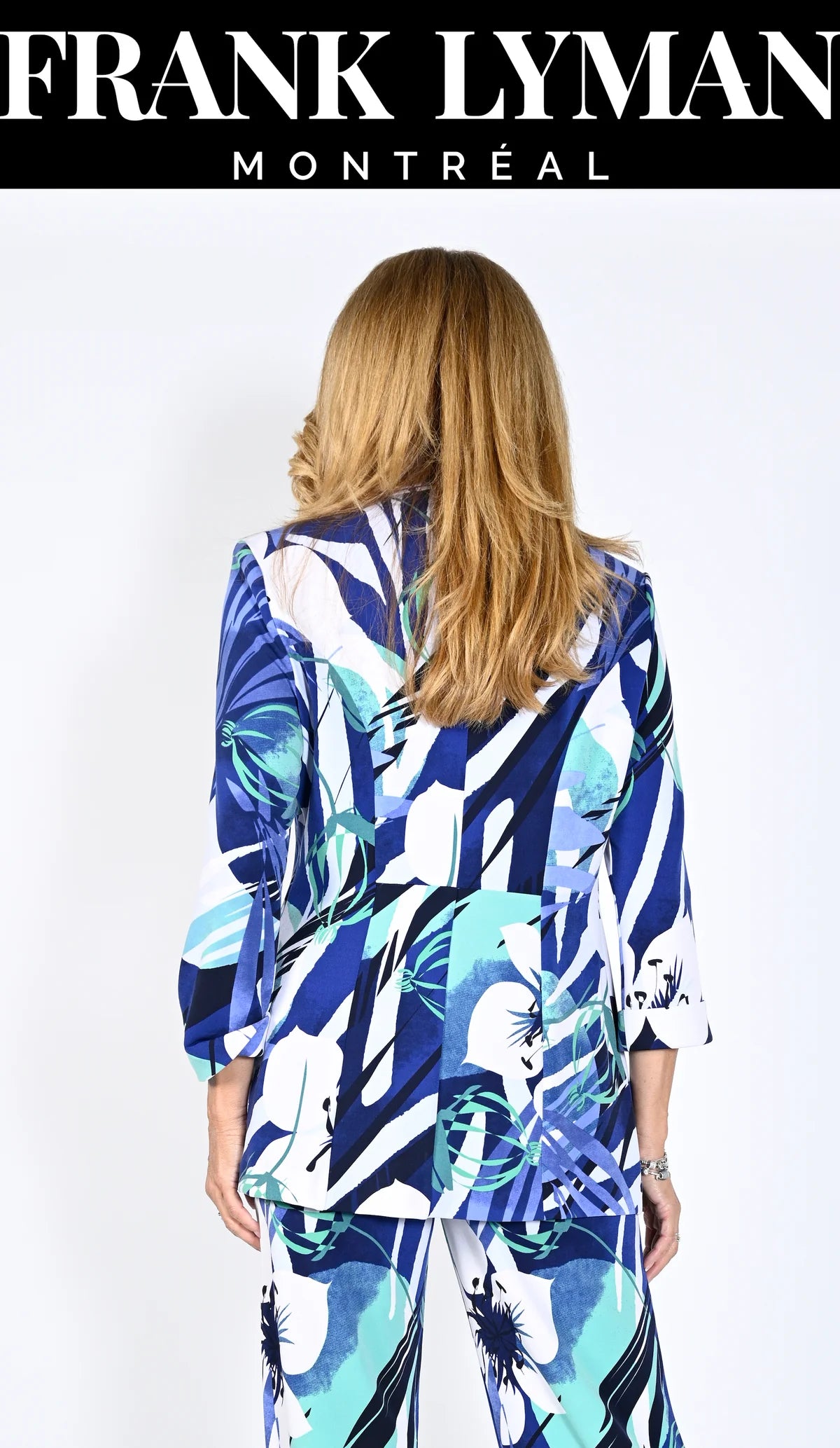 Veste en tricot blanc/bleu/vert de Frank Lyman # 231239