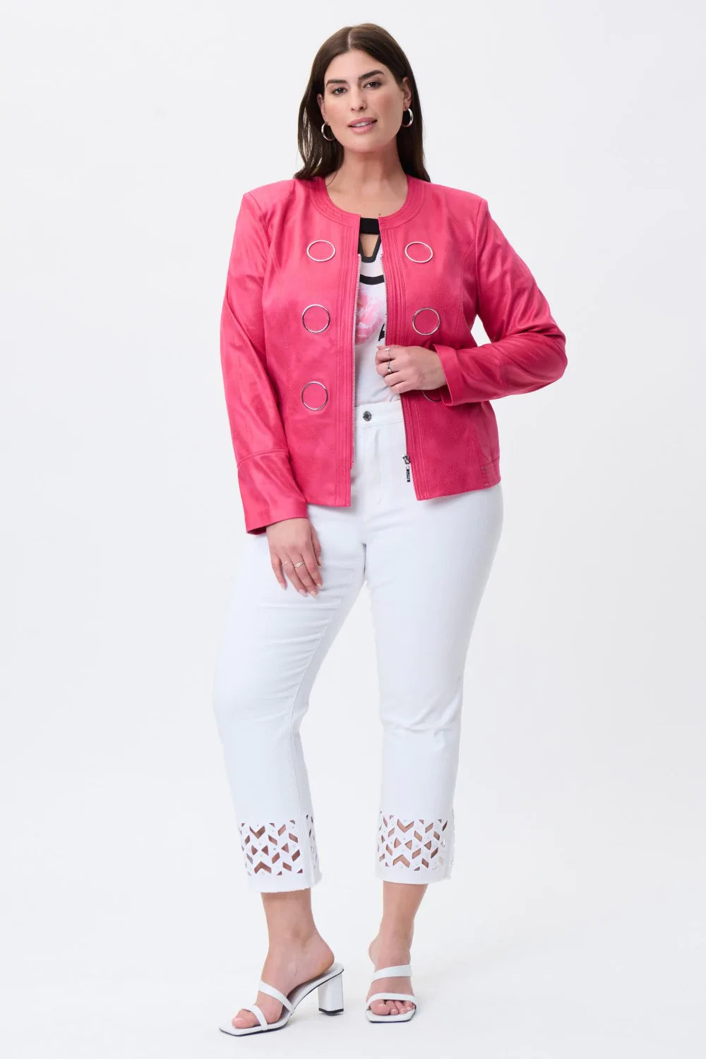 Women's Jacket in Pink Faux Suede by Joseph Ribkoff Style 231910