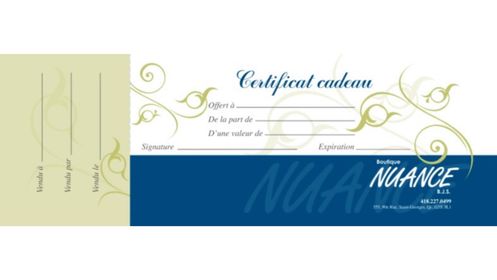 Certificat Cadeau
