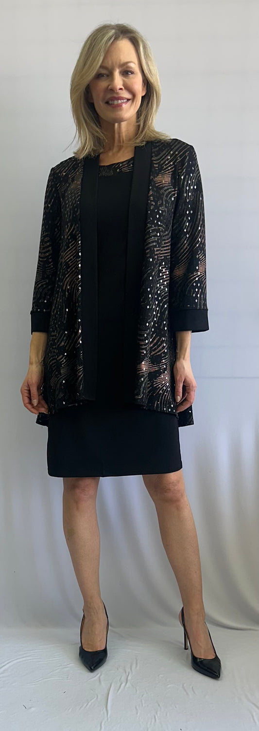 Élégance Pailletée – Ensemble Robe & Veste Soft Works #107008D