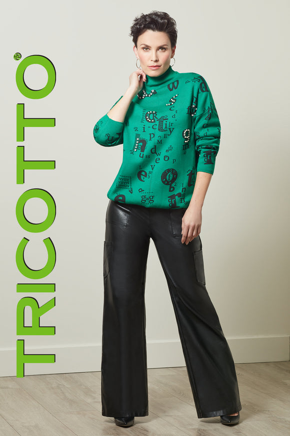 Black faux leather pants from Tricotto #228