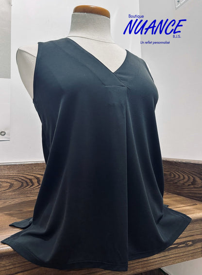 Noir Raffiné en Drapé - La Camisole Tribal #1291O-2891