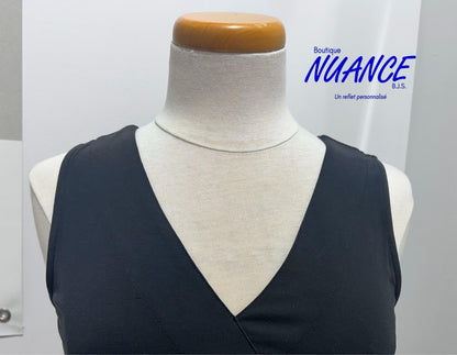 Noir Raffiné en Drapé - La Camisole Tribal #1291O-2891
