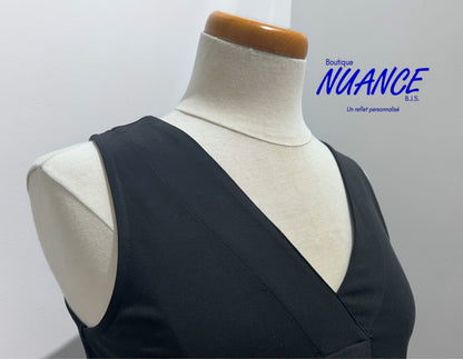 Noir Raffiné en Drapé - La Camisole Tribal #1291O-2891