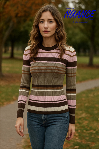 Élégance Douceur Rayée – Le Haut NÜMPH #706005